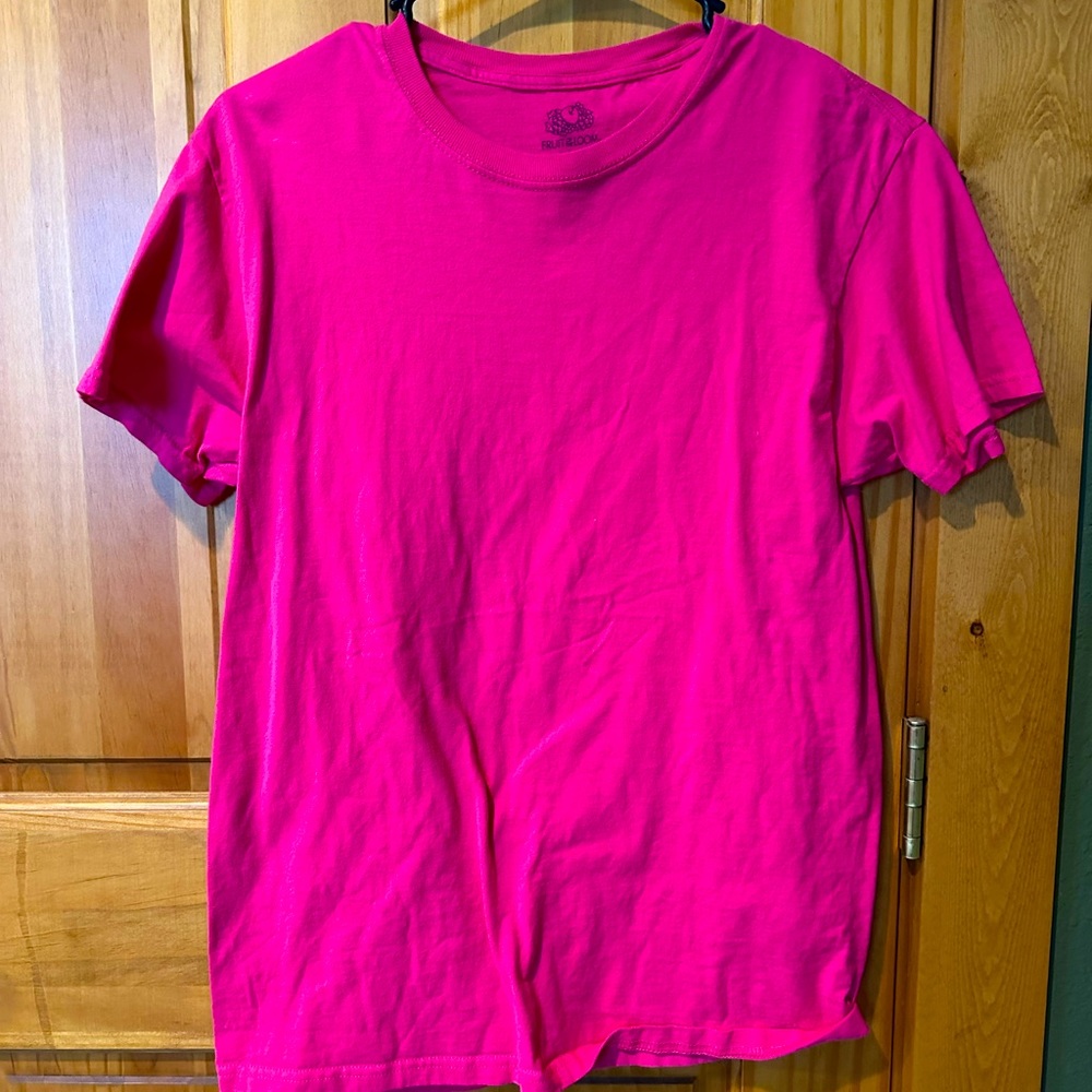 Pink Fruit of the Loom t-shirt; size small; $6
